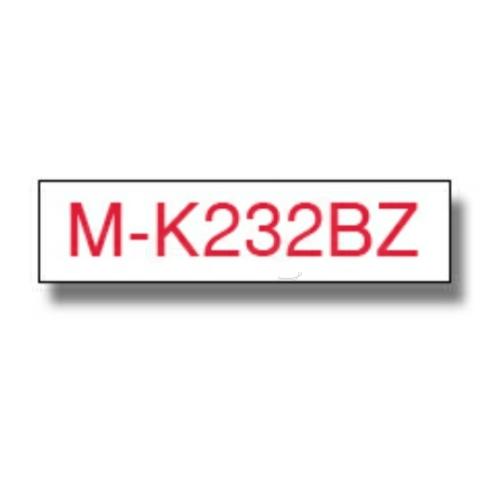 Brother juosta raudona ant balta (MK232BZ), 12mm, ne laminuotas