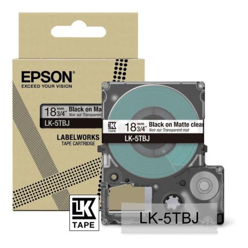 Epson etiketės juoda / permatomas (C53S672066 / LK5TBJ)