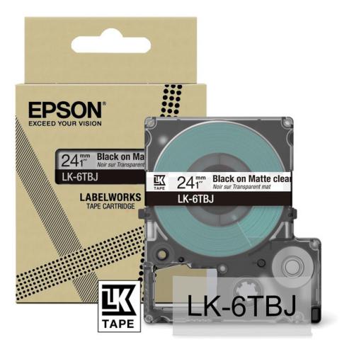 Epson etiketės juoda / permatomas (C53S672067 / LK6TBJ)