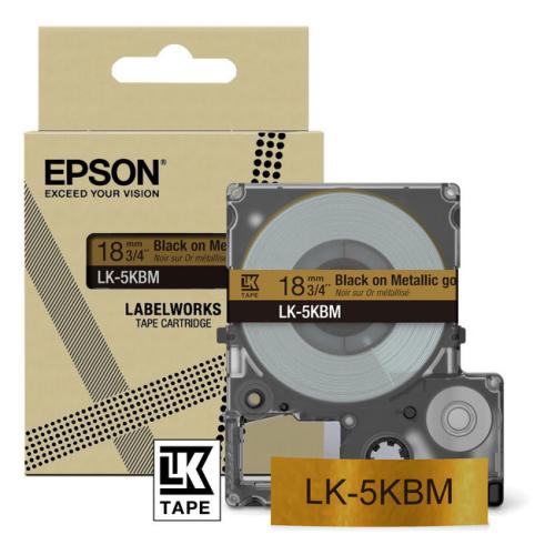 Epson etiketės juoda / auksas (C53S672093 / LK5KBM)