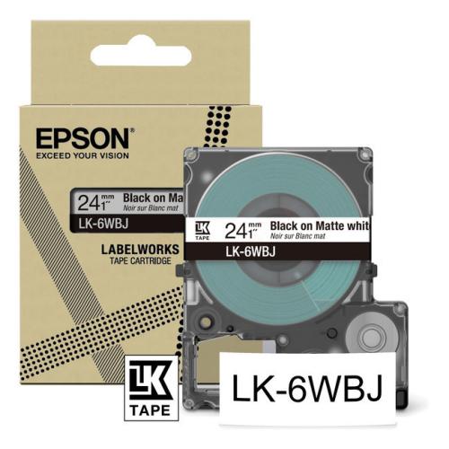 Epson etiketės juoda / balta (C53S672064 / LK6WBJ)