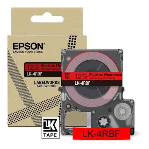 Epson etiketės juoda / raudona (C53S672099 / LK4RBF)
