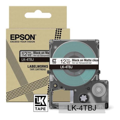 Epson etiketės juoda / permatomas (C53S672065 / LK4TBJ)