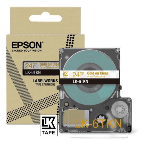 Epson etiketės permatomas/auksas (C53S672098 / LK6TKN)