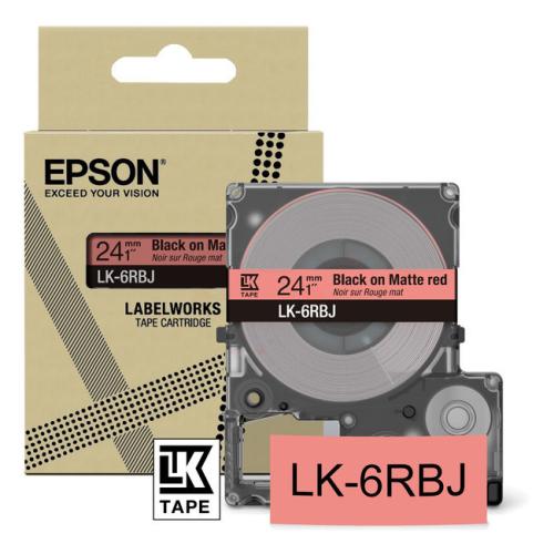 Epson etiketės juoda / raudona (C53S672073 / LK6RBJ)